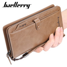 baellerry钱包男士手拿包商务多卡位时尚手机包大容量搭扣男包
