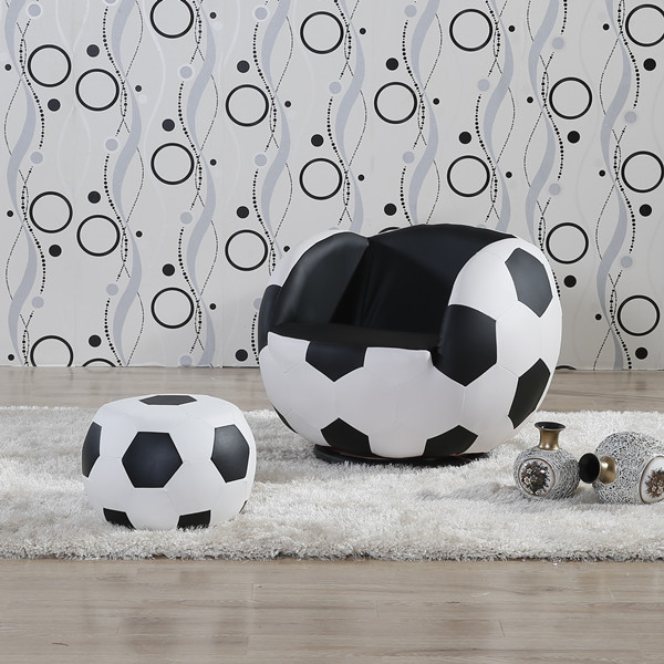 懒人沙发单人沙发创意小沙发躺椅足球沙发配套搁脚凳换鞋凳