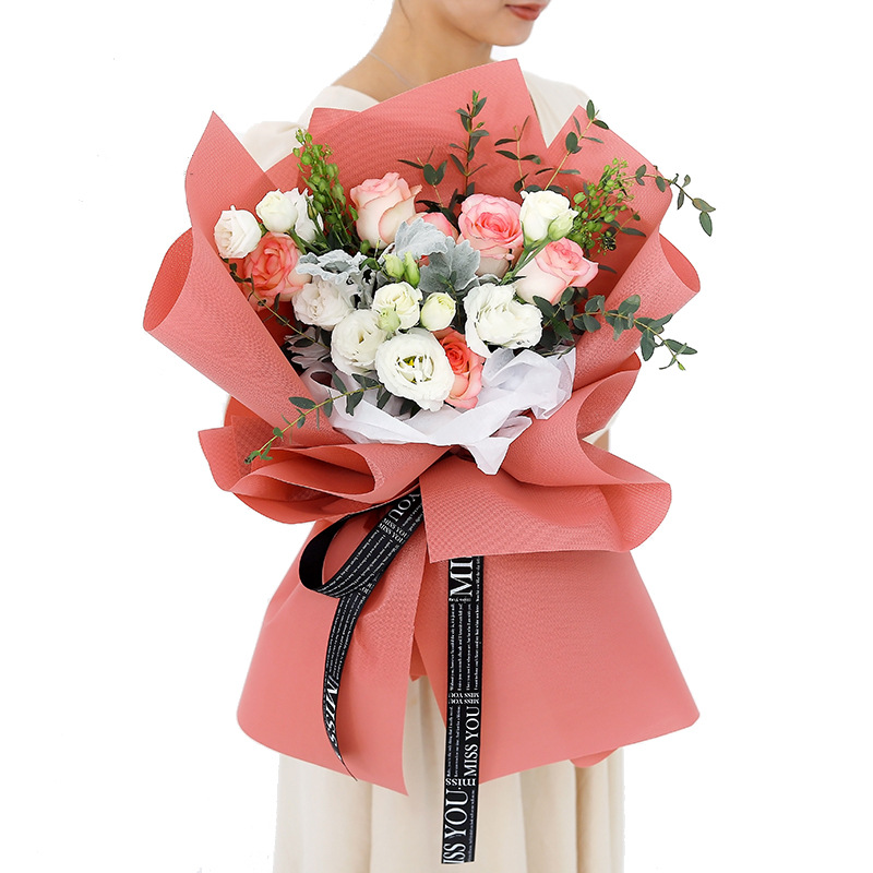 Flower Dress Qixi Bouquet Packaging Material Kove Paper Flowers Gift Wrap Paper Flower Shop Waterproof Three-Dimensional Embossed Paper