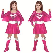 跨境工厂万圣节服装儿童女孩超人蝙蝠侠衣服裙子连衣裙节日礼服