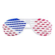 厂家批发欧美新奇百叶窗眼镜美国国旗眼镜舞会节日用品
