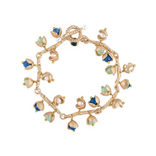 一件代发青岛饰品贝壳珍珠手链铜件镀金欧美自然手链女士