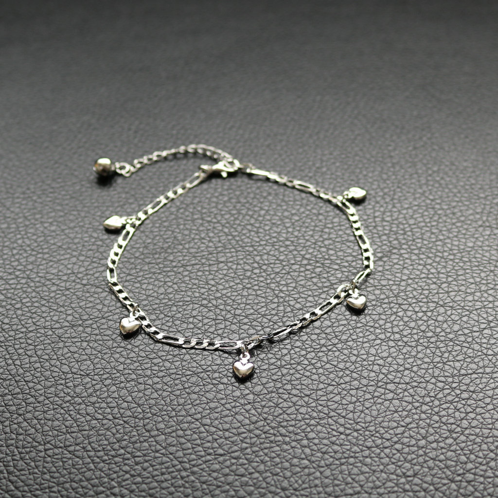 简约新款沙滩女士脚链脚饰 爱心形女脚裸链手链跨境货源-阿里巴巴