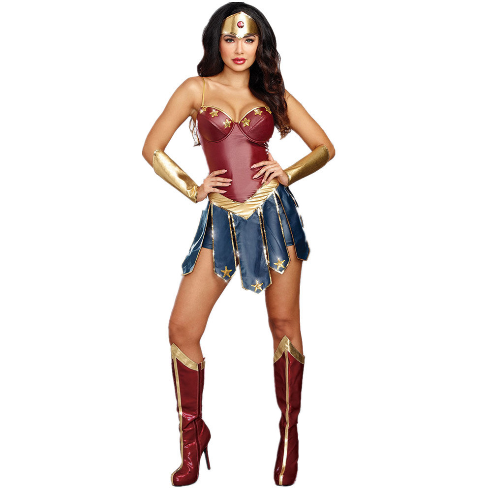 Halloween Performance Costumes Cosplay Adult Cos Wonder Woman Stage Costume Sex Clothing in Stock Superman