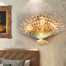 新款走廊过道客厅书房过道水晶壁灯灯具现代创意酒店卧室墙壁灯