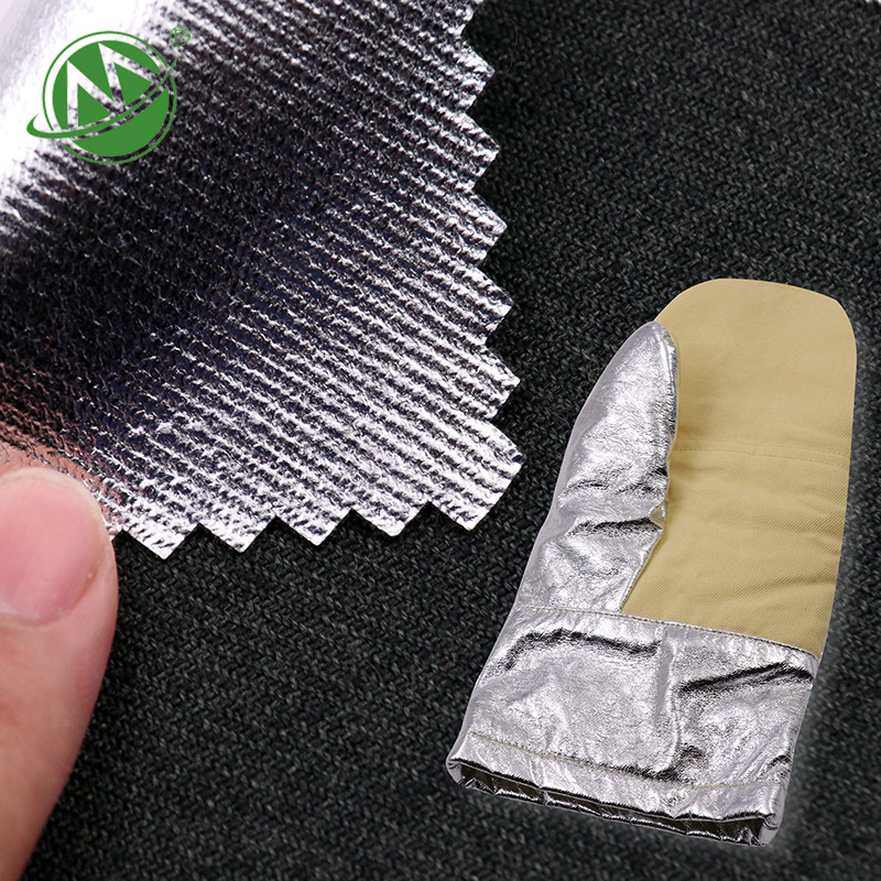铝箔布 隔热290g芳纶预氧丝铝箔防火布 消防避火隔热服阻燃手套内