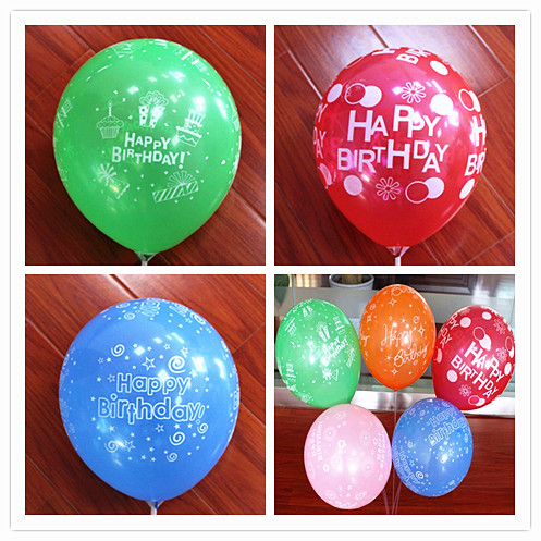 10-Inch Printing Happy Birthday 12-Inch Color Polka Dot Printing Wedding Decoration round Latex Printing Advertising Balloon