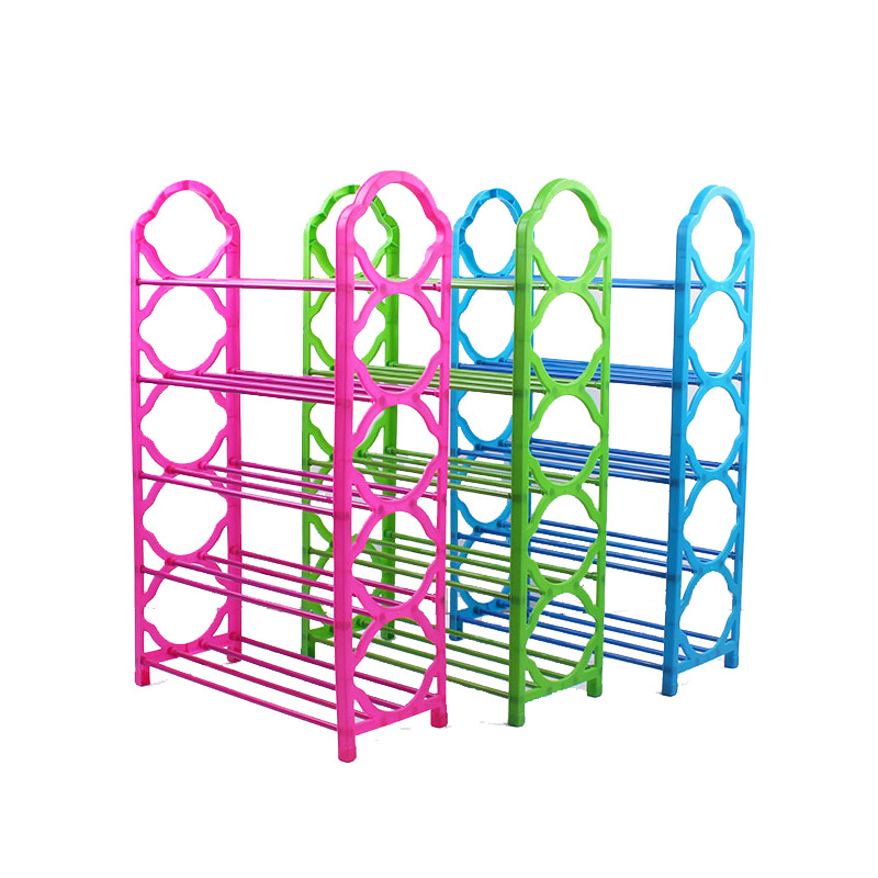 Factory Direct Sales Simple Five-Layer Plastic Shoe Rack Multi-Layer Storage Rack Daily Shoe Rack Wholesale Practical Assembly