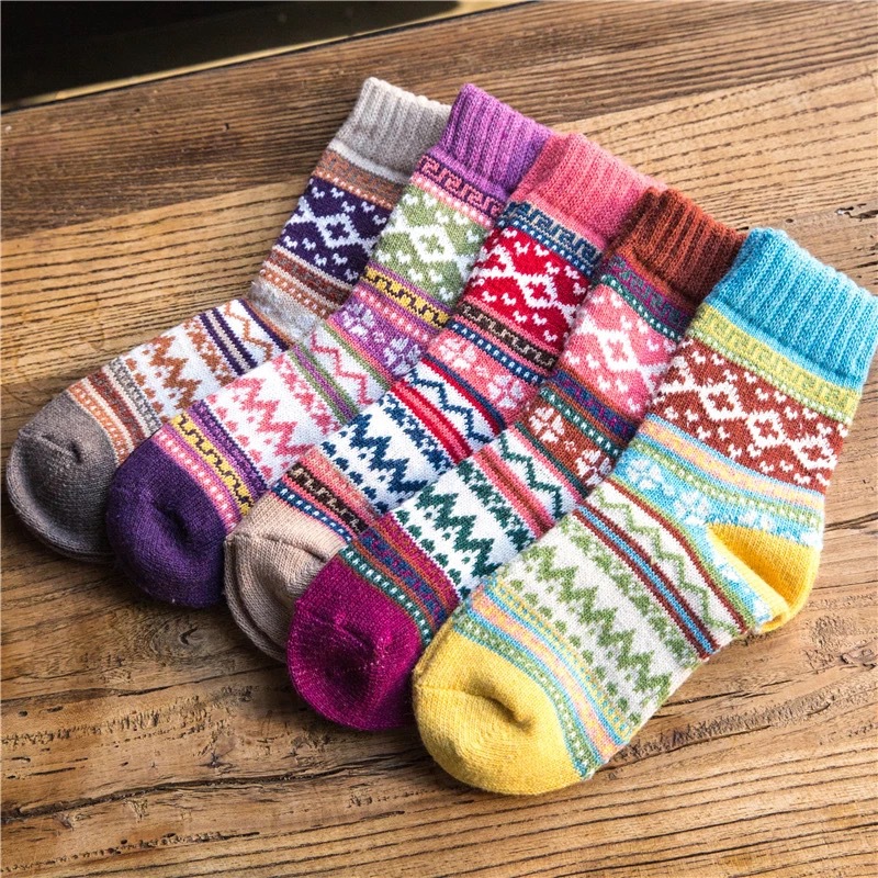 Women's Thickened Warm Wool Socks Two-Way Ethnic Style Socks Thick Needle Parallel Casual Fashion Haining Manufacturer