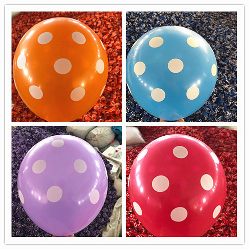 10-Inch Printing Happy Birthday 12-Inch Color Polka Dot Printing Wedding Decoration round Latex Printing Advertising Balloon