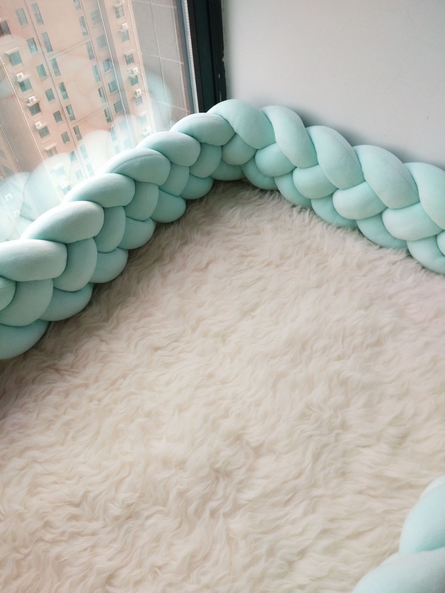 INS POP 4-Strand Long Knotted Twist Braid Bed Fence Woven Baby Fence Baby Anti-Collision Fall Fence Children's Safety