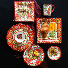 欧美客家用陶瓷创意餐具吃饭的碗牛排盘网红早餐盘好看的盘子碗杯