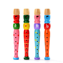 奥尔夫婴幼儿6孔木制小短笛 卡通笛子 木质儿童竖笛 吹奏乐器玩具