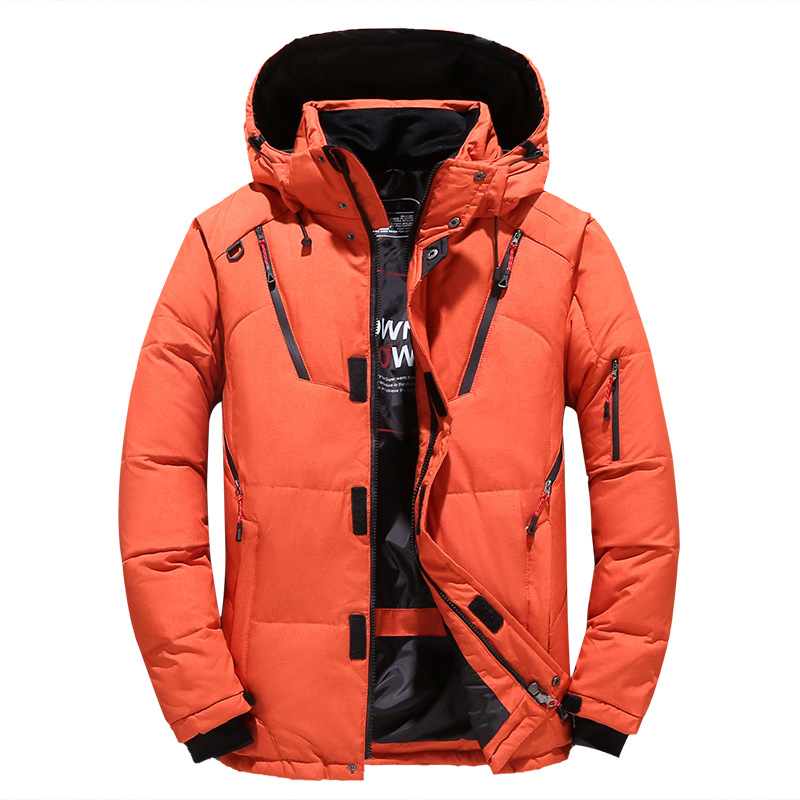 Cross-Border Men's Winter New Thickened Outdoor down Jacket Men's European and American Fashion Casual Men's Coat Printed Logo