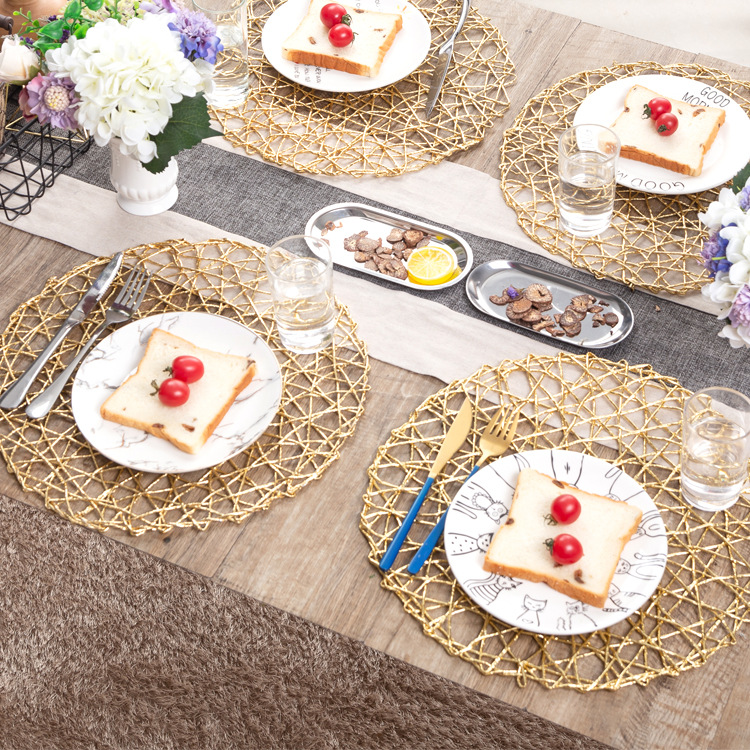 户外简约日式草编田园餐垫杯垫隔热垫茶具垫手工编织锅垫碗垫圆形