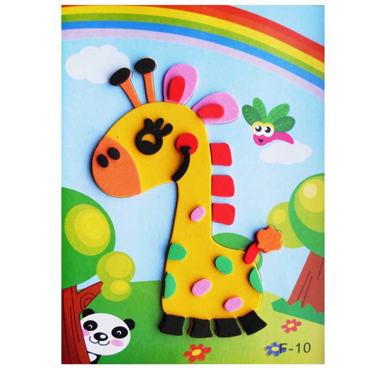 HF Factory Direct Sales Three-Dimensional Eva Stickers Kindergarten Children's Handmade DIY Material Kit Educational Toys