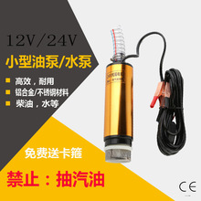 抽油泵12V/24V电动吸油泵抽油泵铝合金潜油泵电泵直流水泵51mm