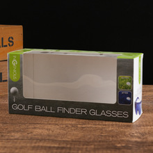 定 制长方形开窗折叠纸盒透明塑料pvc太阳眼镜包装盒白卡纸折叠盒