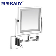 四方双面LED化妆镜带灯镜子折叠伸缩单面镜卫生间壁挂放大美容镜