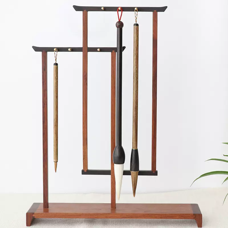厂家直销毛笔架中国风创意时尚简约文房摆件个性实木毛笔挂笔架