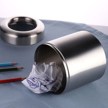 出口品质304不锈钢卫生桶垃圾桶桌面梳妆台用 纸巾筒2用