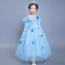 女童蓬蓬裙冰雪奇缘表演服连衣裙万圣节儿童服装灰姑娘公主裙子