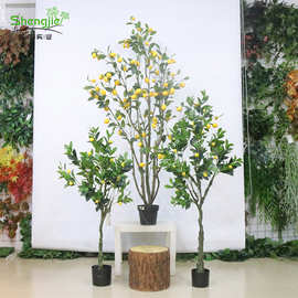 厂家直销仿真植物 北欧家居客厅办公室装饰绿植盆栽柠檬果树