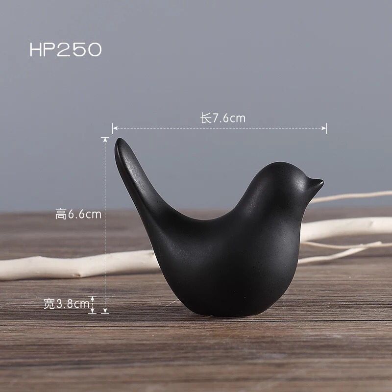 Modern Minimalist Nordic Minimalist Black Ceramic Bird Abstract Decoration Soft Decoration Home Model Room Decoration Wholesale