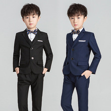 儿童小西装新款男童纯色西服套装韩版花童礼服主持演出服一件代发