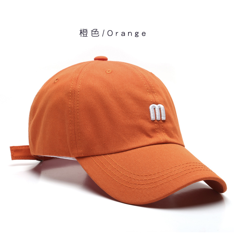 Hat M Letter Embroidered Peaked Cap Men's All-Match Curved Brim Cotton Soft Top Sun Hat Fashion Simple Women's Baseball Cap