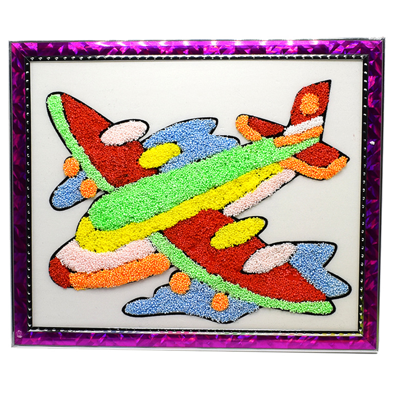 儿童diy手工画板配珍珠泥雪花泥画带彩泥画板玩具幼儿园手工游戏