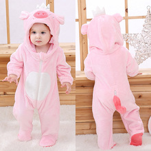 奇乐兔秋季童装新款上市 0-3 岁男女宝宝机器猫单层哈衣H3679