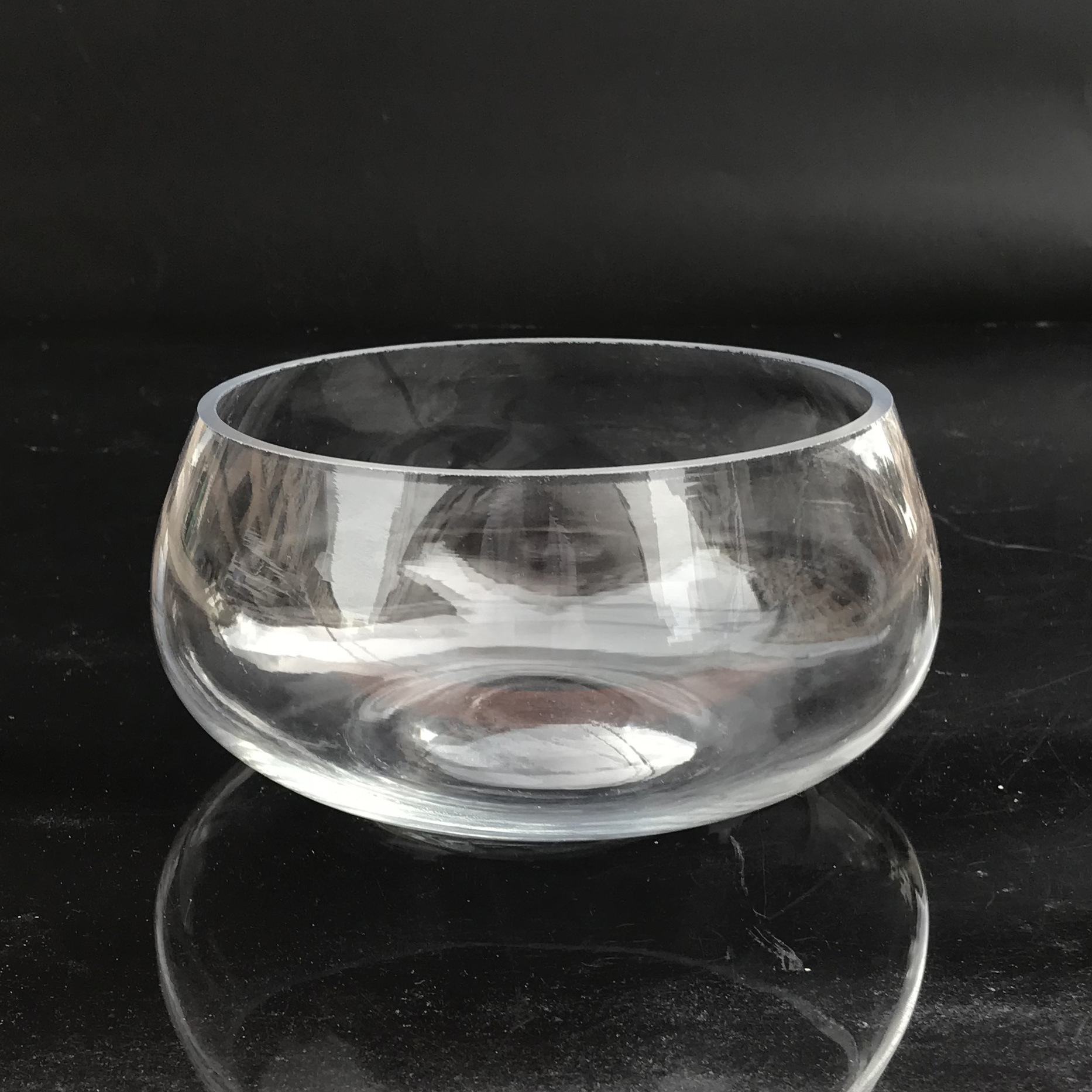 透明吹制玻璃鱼缸超白圆形微景观水培玻璃盆乌龟金鱼缸厂家批发