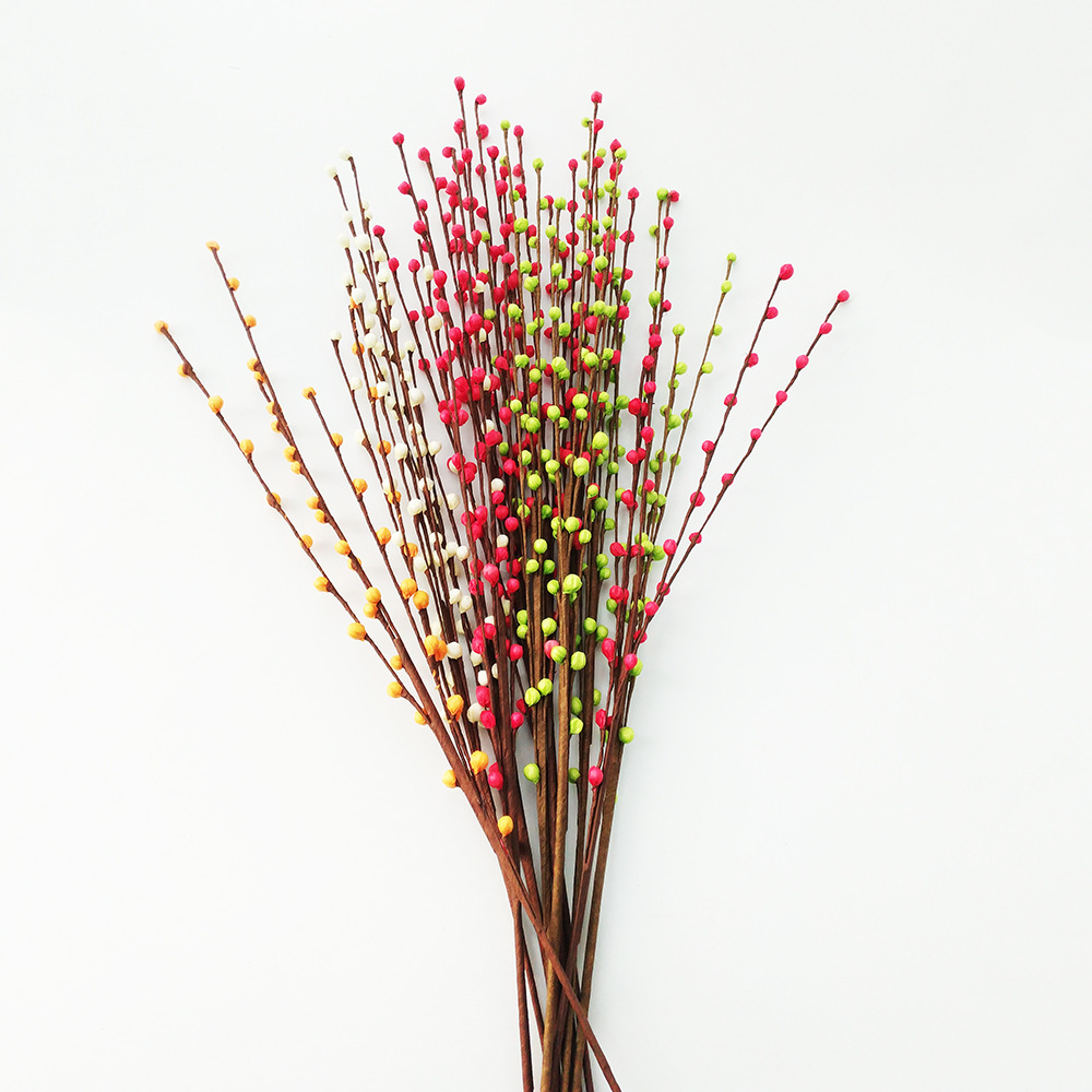 High-Grade Simulation White Willow Foam Berry Wintersweet Branch Home Decoration Dried Flower Bud Atmosphere Decorative Fake Flower