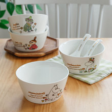 官方授权芬兰姆明一族 陶瓷卡通儿童汤勺 高脚斗形米饭碗 沙拉碗