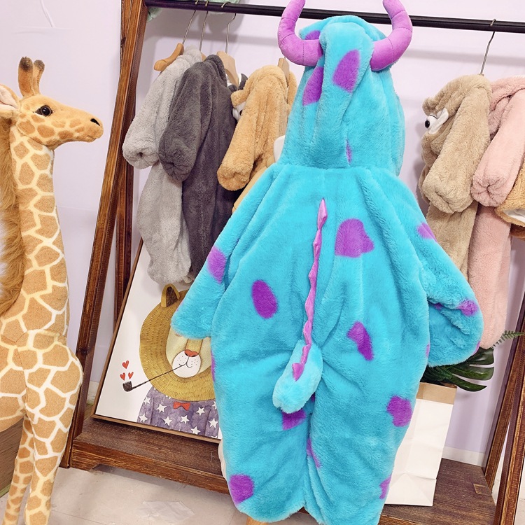 Mao Monster Sullivan Internet Celebrity Baby Clothes Cute Baby Animal-Shaped Clothes Dinosaur Jumpsuit Pajamas Autumn and Winter Clothes