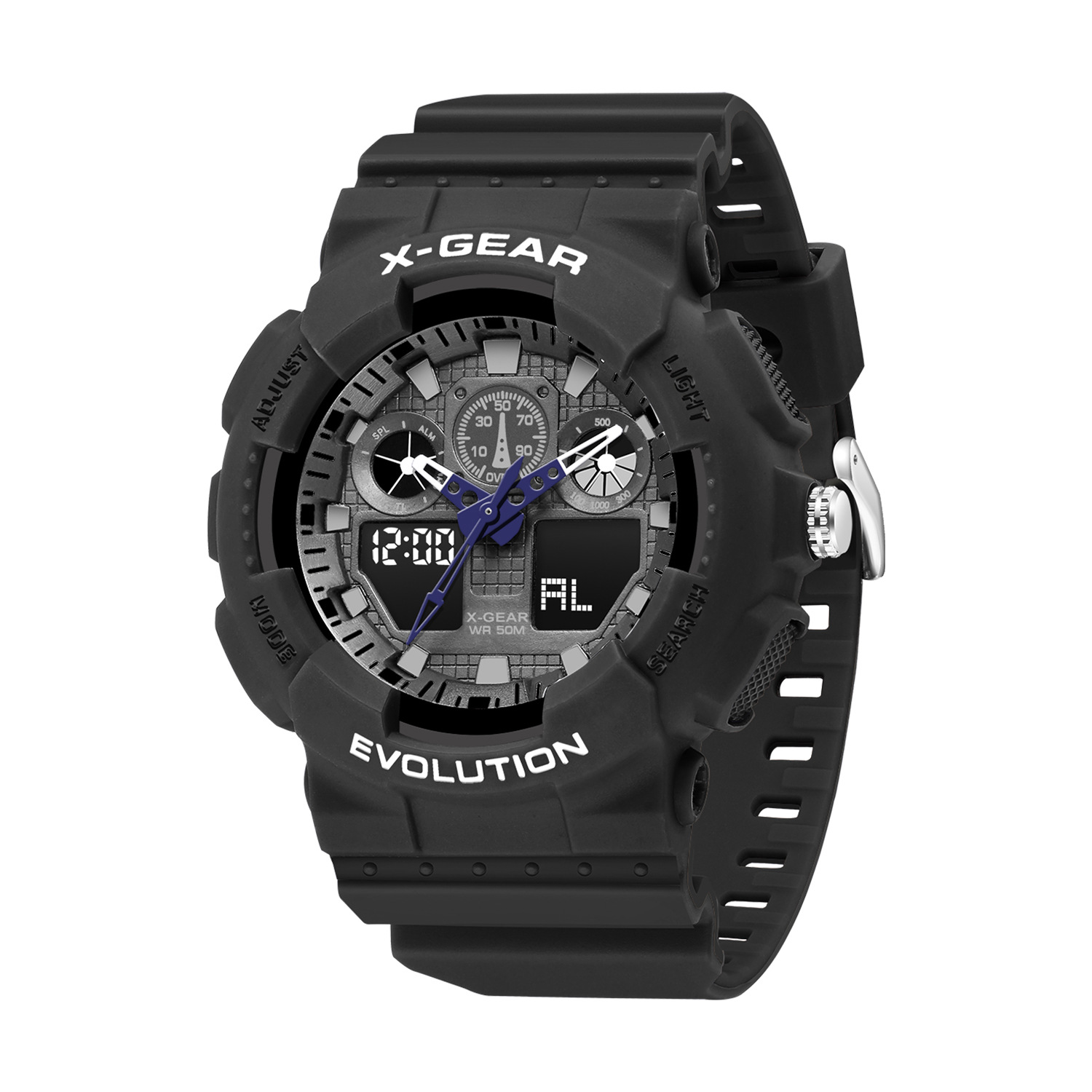 x-gear男士自动夜光防水电子表个性户外运动多功能男学生腕表