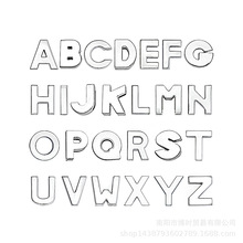 【8MM光面字母】合金光面粗体字母 光版字母 铬色字母批发