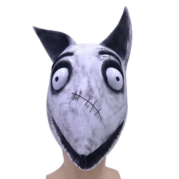 科学怪狗面具万圣节影视道具乳胶头套假面舞会装扮面罩怪诞复活狗