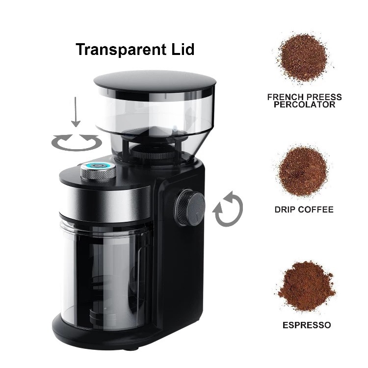 coffee machine Coffee Grinder Flat Burr Coffee Coffee Grinder Thickness Adjustable Cup Size Can Be Set to Grinder