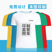 现货厂家直供t恤可印logo 活动广告工作服班服户外速干夏季文化衫