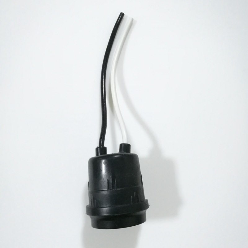 4a250v户外防水灯头 带线灯头 e27螺口吊灯黑色灯头ege-t175-ip20
