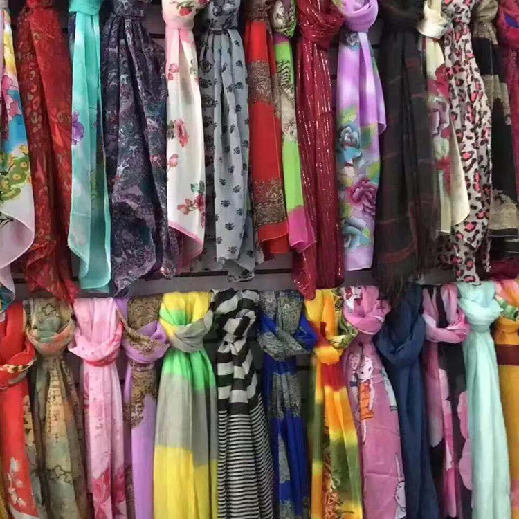 Five Yuan Pattern Silk Scarf Spring and Autumn Chiffon Scarf Running Rivers and Lakes Stall Gift 5 Yuan Pattern Scarf Factory Direct Sales