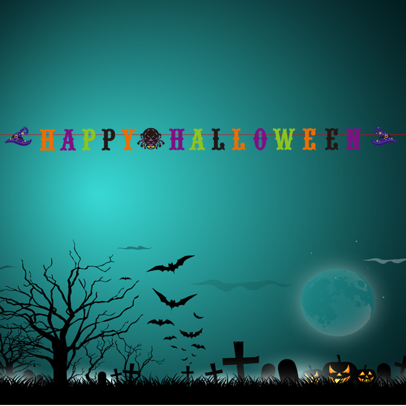 Happy Halloween Decorative Letters Hanging Flag KTV Party Scene Layout Hanging Flags Broken Hands and Feet Decorations