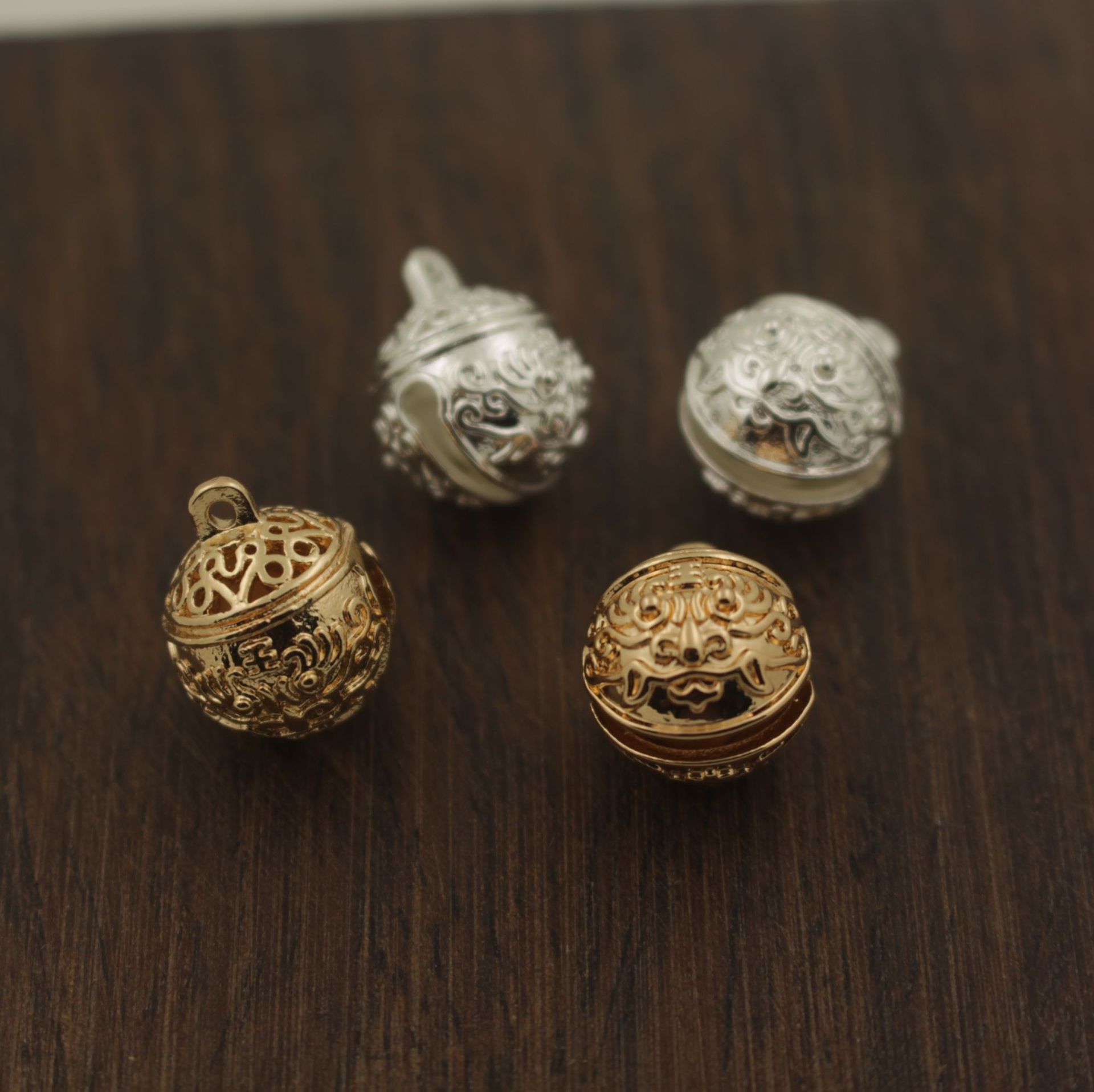 古风饰品配件 铸铜虎纹铃铛吊坠 小挂件 新款铃铛