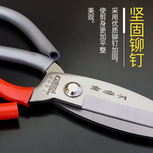 不锈钢D01剪刀 家用厨房剪刀线槽剪子皮革工业剪刀铁皮剪