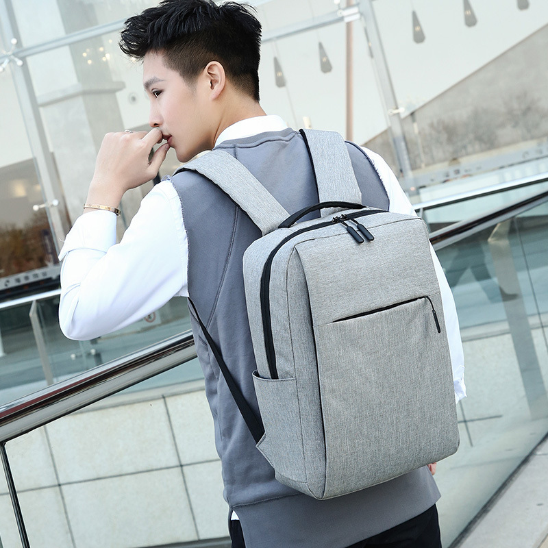 Cross-Border Supply Simple Backpack USB Charging Men's Computer Bag Large Capacity Leisure Business Laptop Backpack