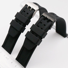 硅胶手表带男军表户外运动防水橡胶表带针扣23mm鲁美若斯LUMIN0X