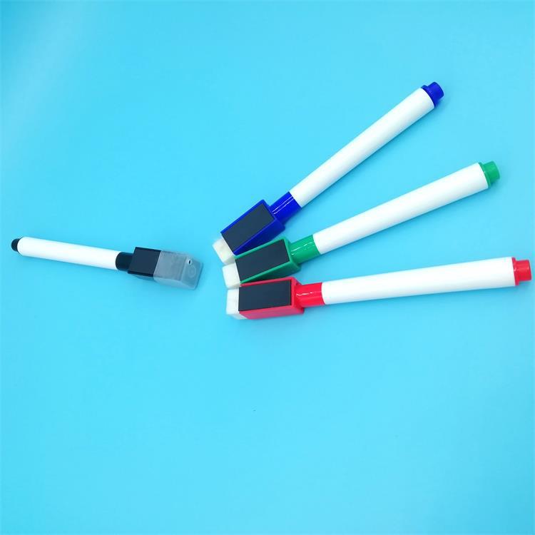 厂家制造批发彩芯水性画板小号白板笔可擦写创意带盖子带刷磁性笔