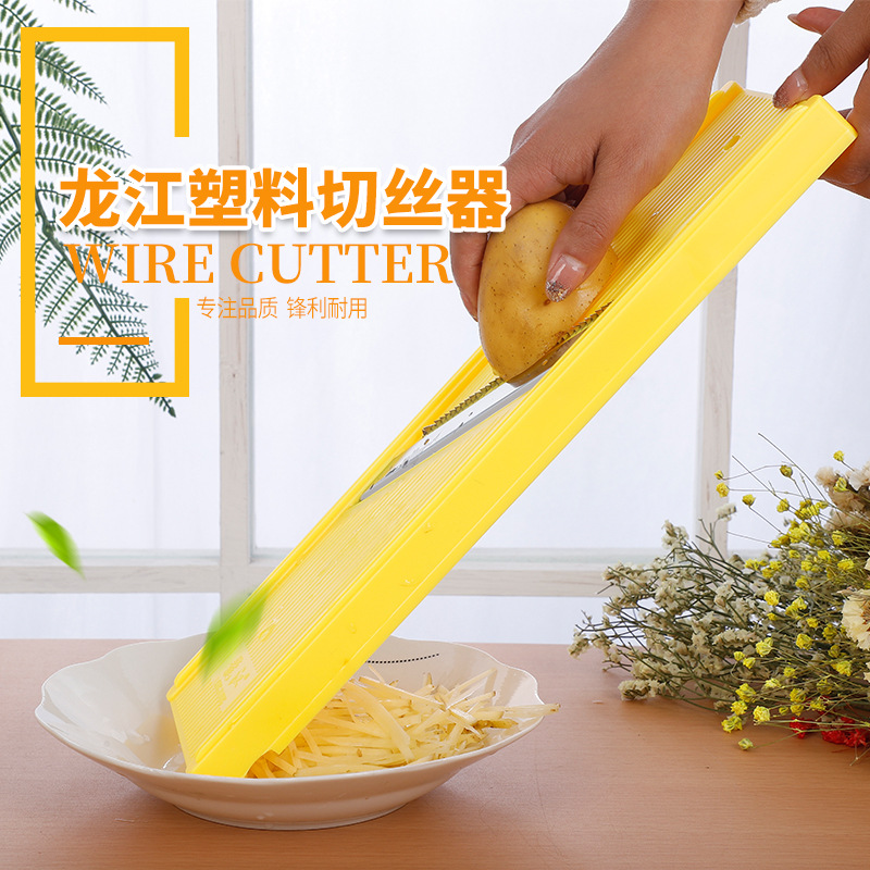 Longjiang Multi-Functional Stainless Steel Potato Shredder Vegetable Cutter Slicer Hand Guard Grater Square Wire Cleaner Vegetable Cleaner Plastic